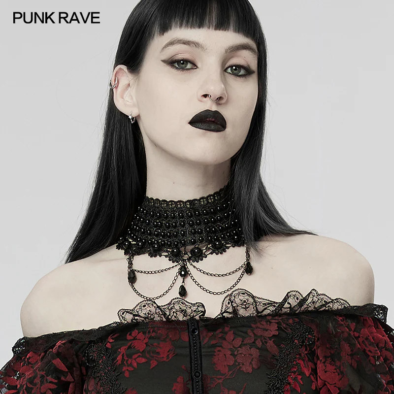 Gothic gorgeous black pearly choker - Image 4