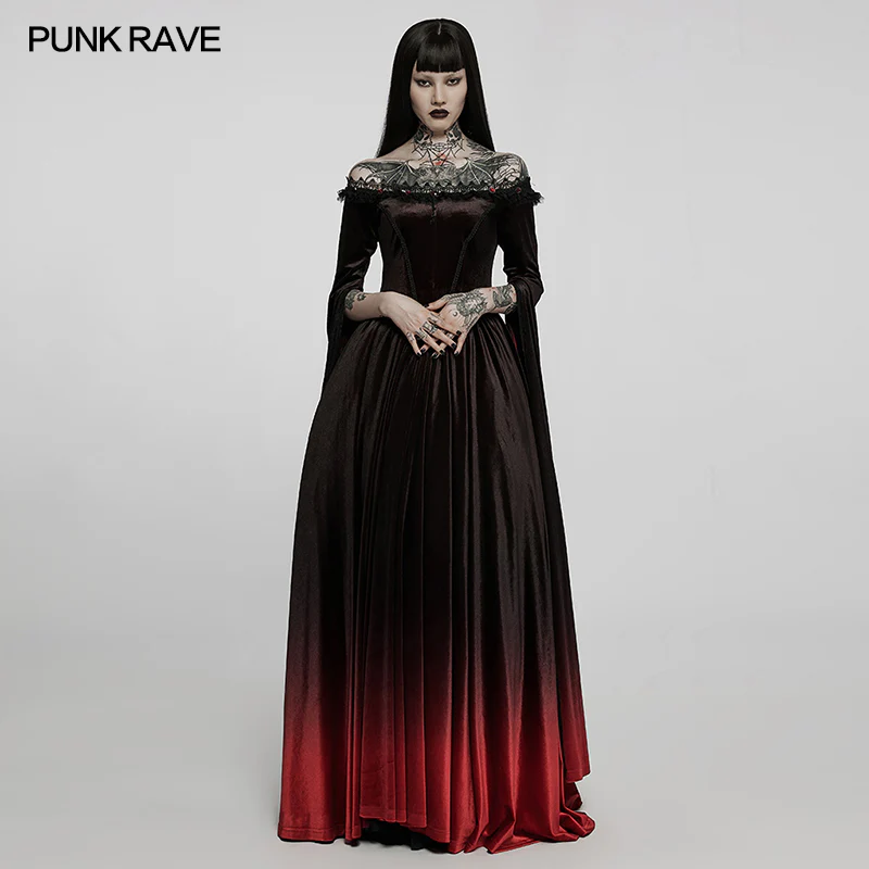 2022 Gothic gradient gown dress