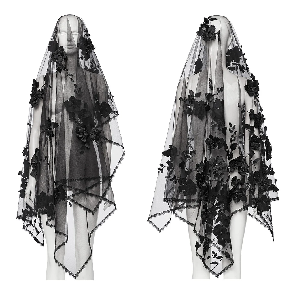 Gothic handmade flower veil - Image 5
