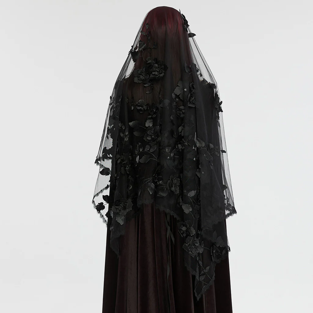 Gothic handmade flower veil - Image 6