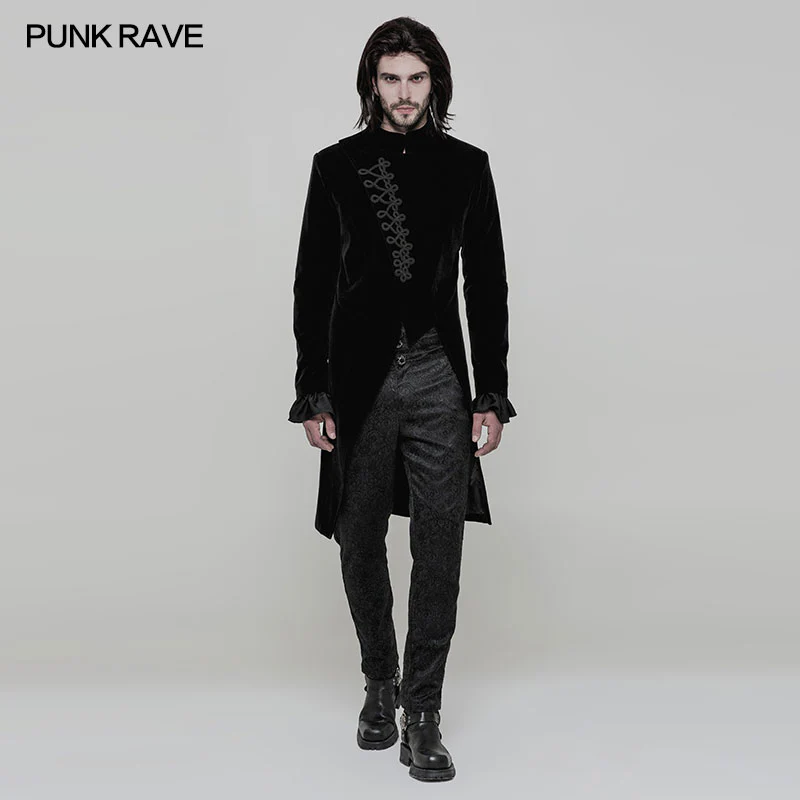 Gothic Mens Simple Long Sleeve Three-quarter Coat