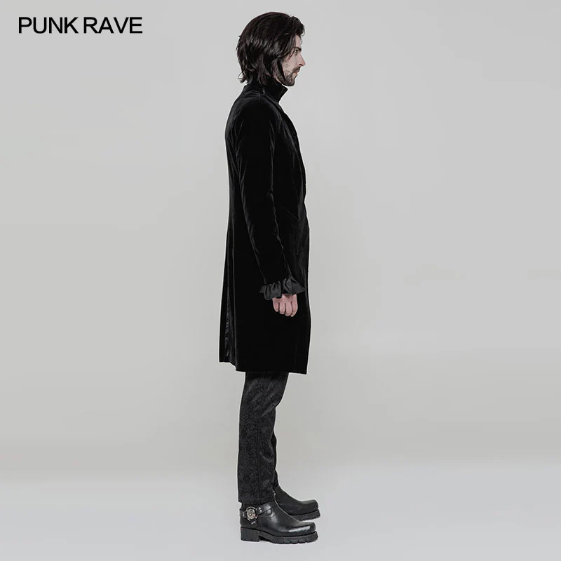 Gothic Mens Simple Long Sleeve Three-quarter Coat - Image 2