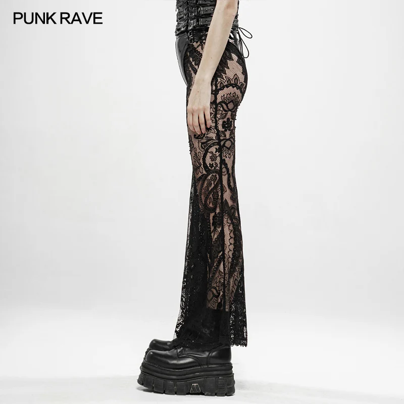 Gothic Paisley pattern lace transparent trousers - Image 2