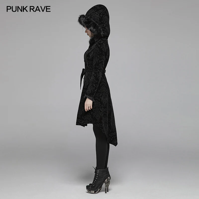 Gothic Pattern Medium Long Coat With Pointed Hat For Women - Image 2