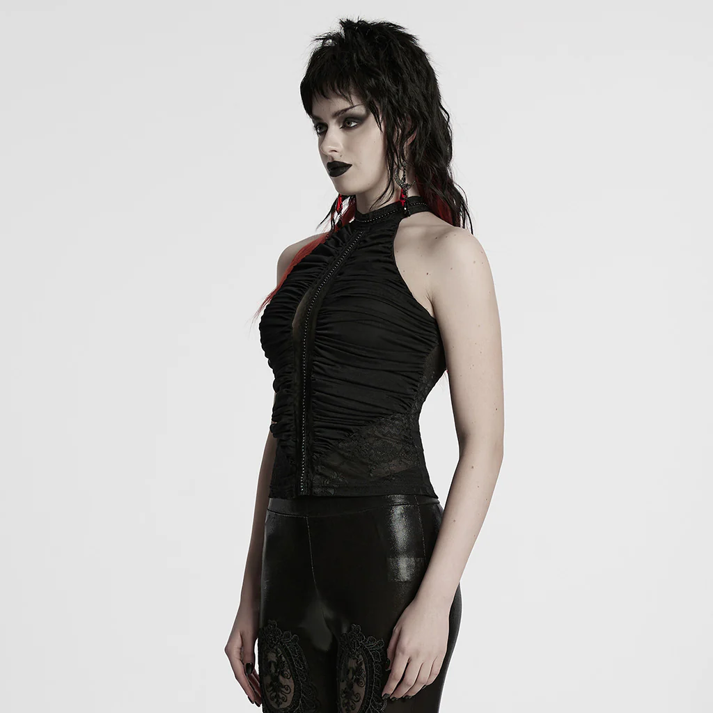 Gothic pleated halter neck top - Image 2