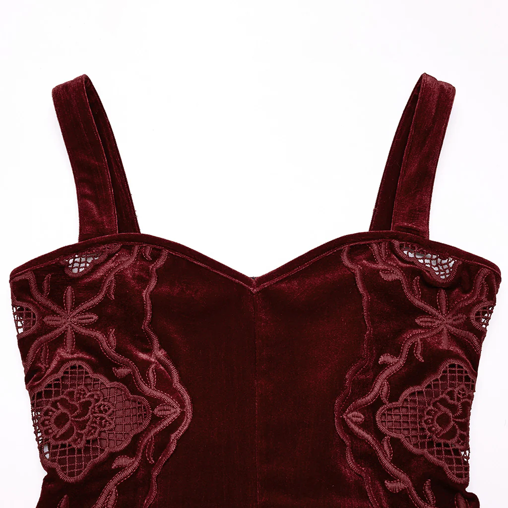 Gothic Retro Velvet Embroidered Dress - Image 8