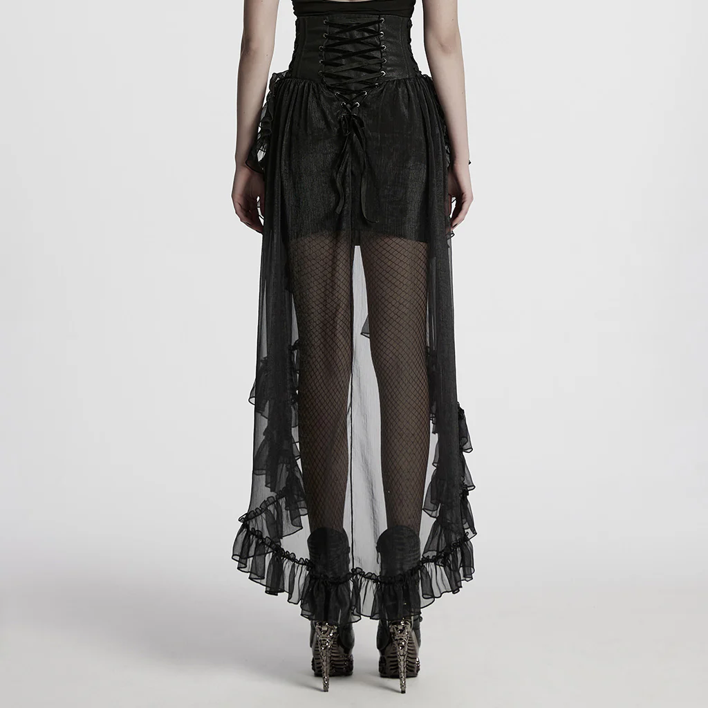 Gothic Romantic Chiffon Skirt - Image 3