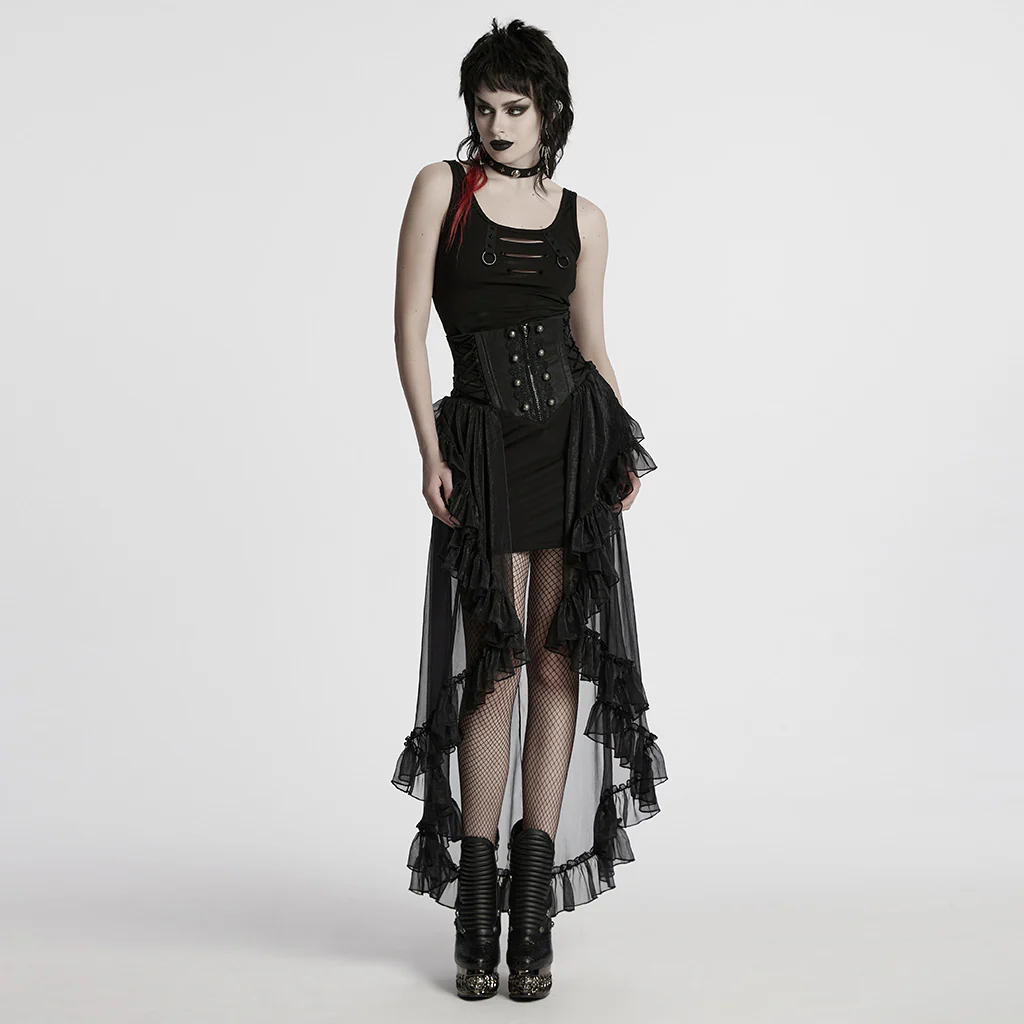 Gothic Romantic Chiffon Skirt - Image 4