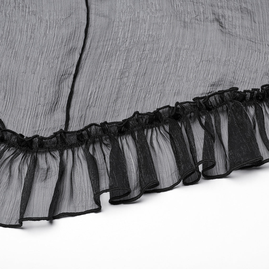 Gothic Romantic Chiffon Skirt - Image 9