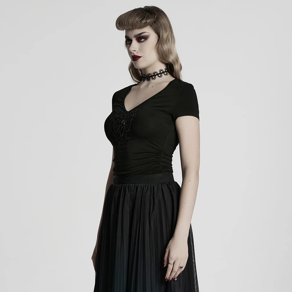 Gothic V-neck T-shirt - Image 2