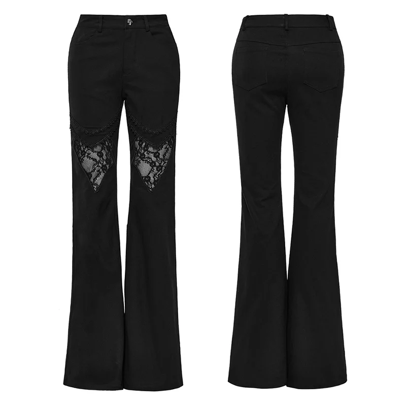 Gothic  V-shaped hollow flared pants - Image 4
