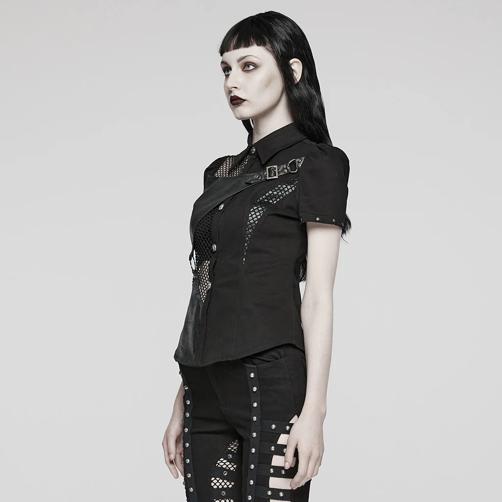 2024 Punk asymmetrical shirt - Image 2