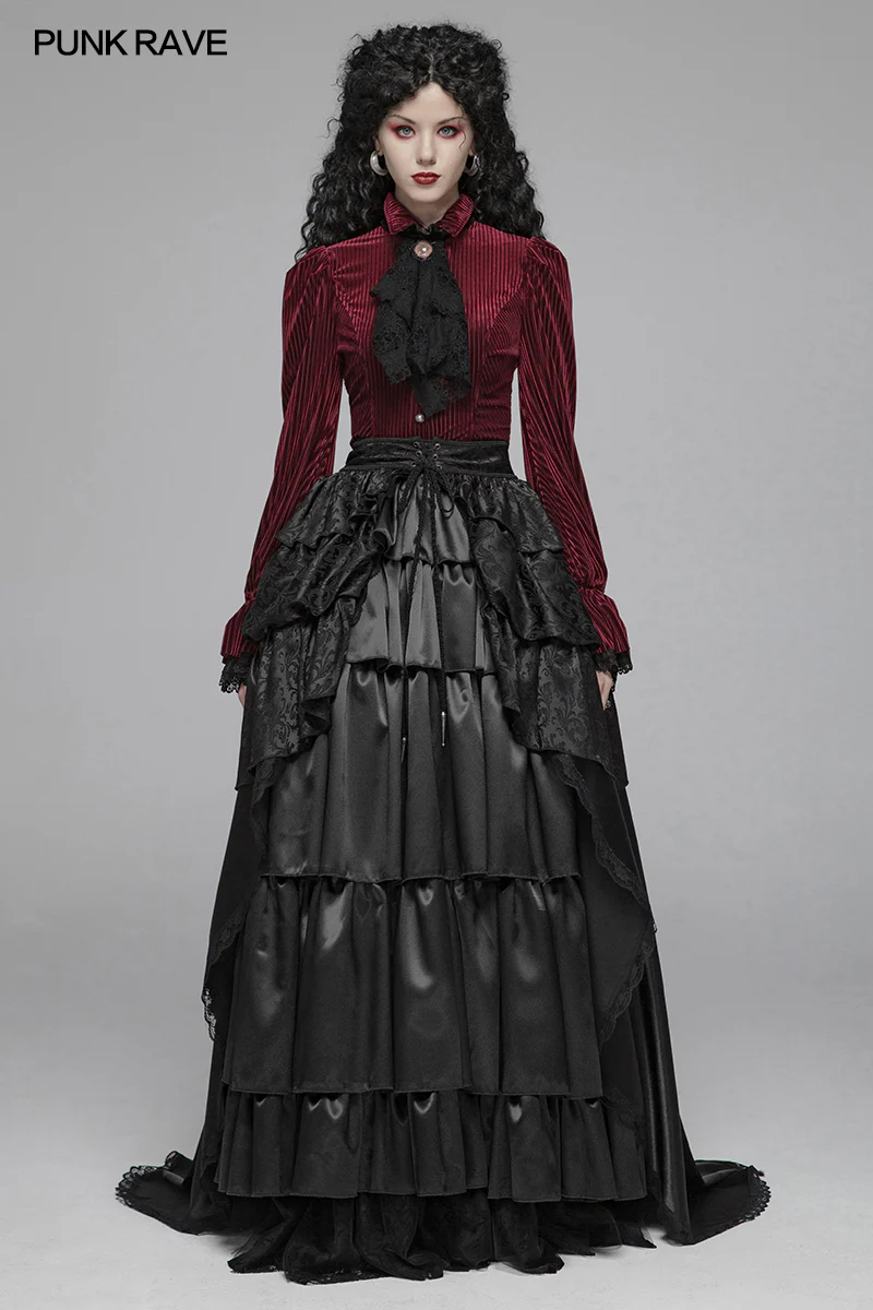 Gothic Women Palace Floor-length Split Skirt - Image 6