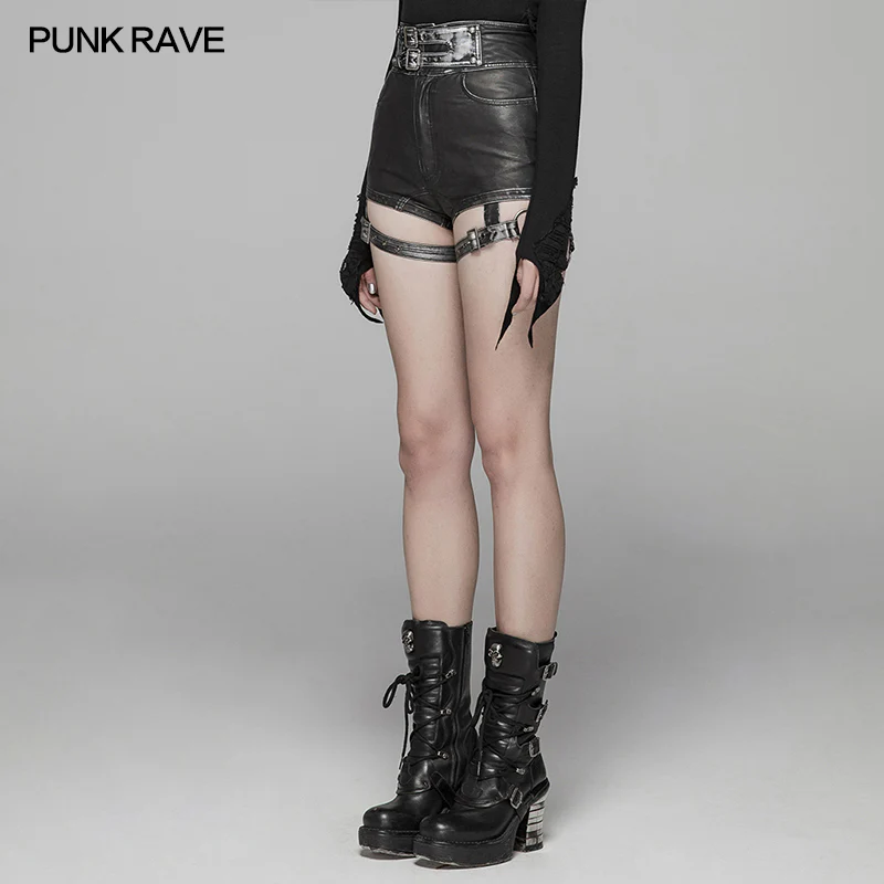 Handsome Punk PU Leather Shorts Pant - Image 2
