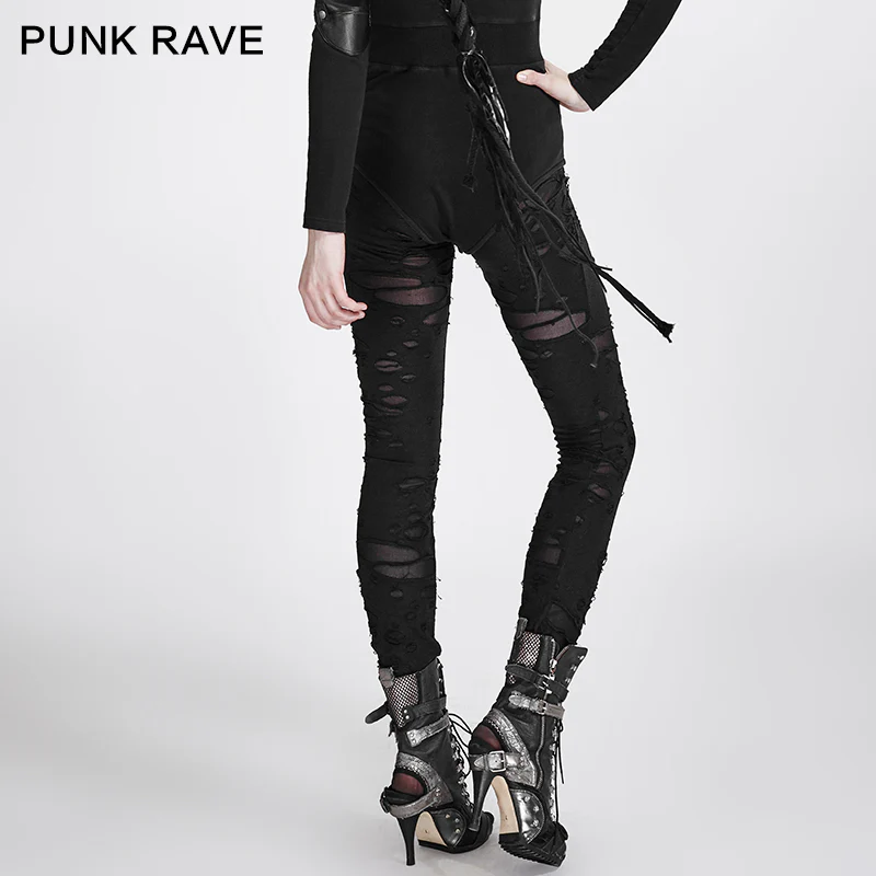 Hot Sale Broken Mesh Gothic Pants/leggings For Women - Image 3