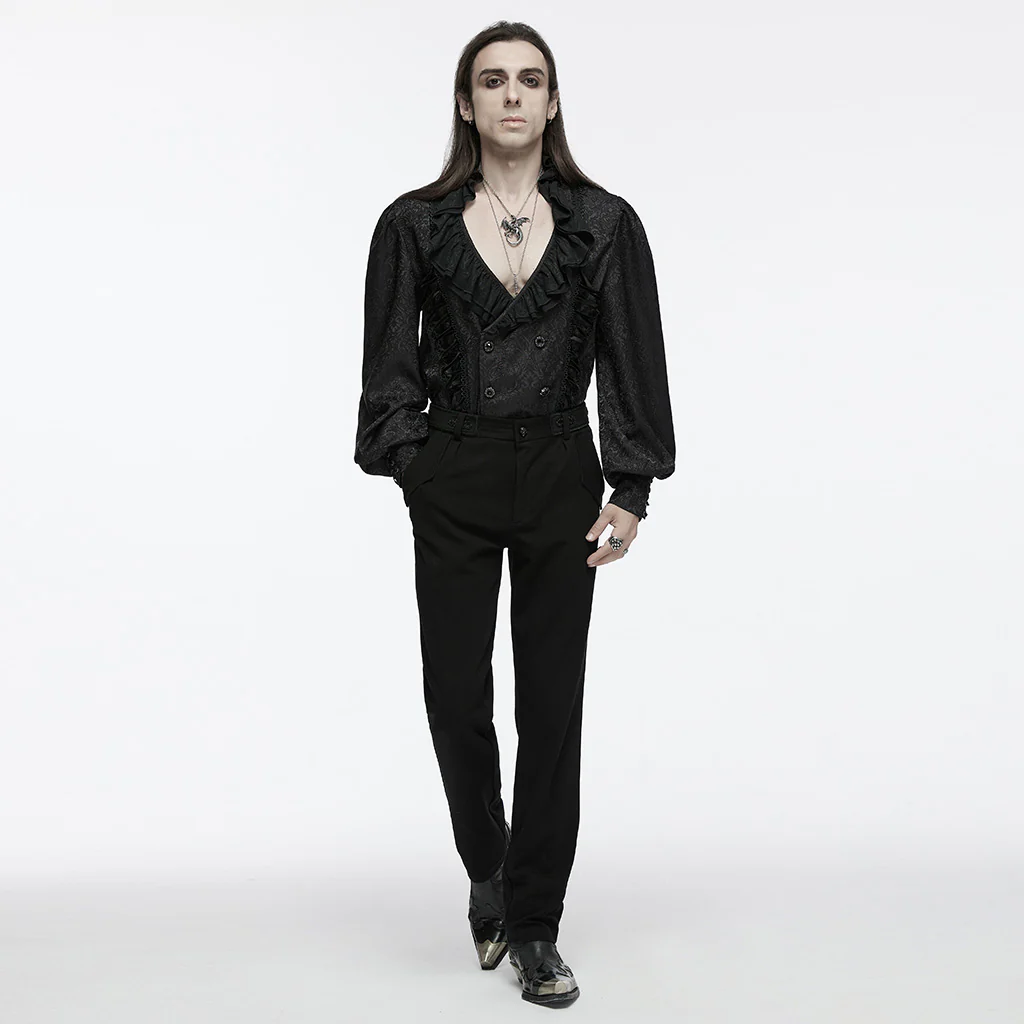 Jacquard Ruffled Collar Shirt - Image 4