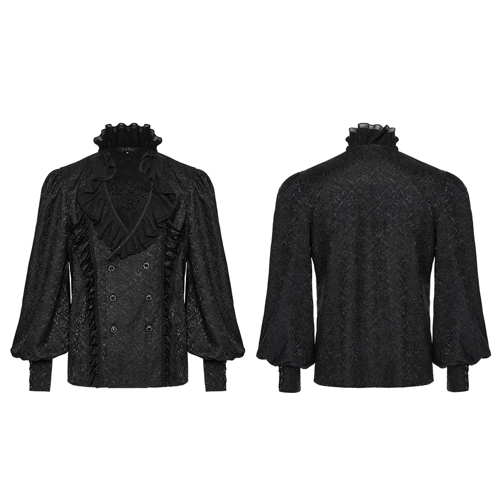Jacquard Ruffled Collar Shirt - Image 6