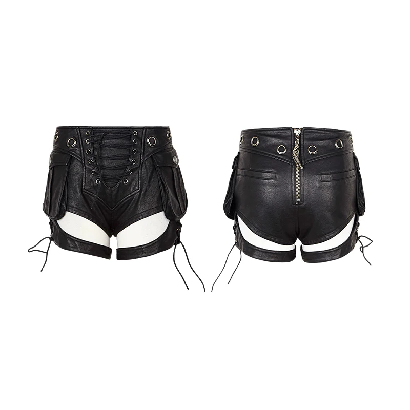 Latest Fashion Sexy Women Vintage Leather Punk Pants - Image 4