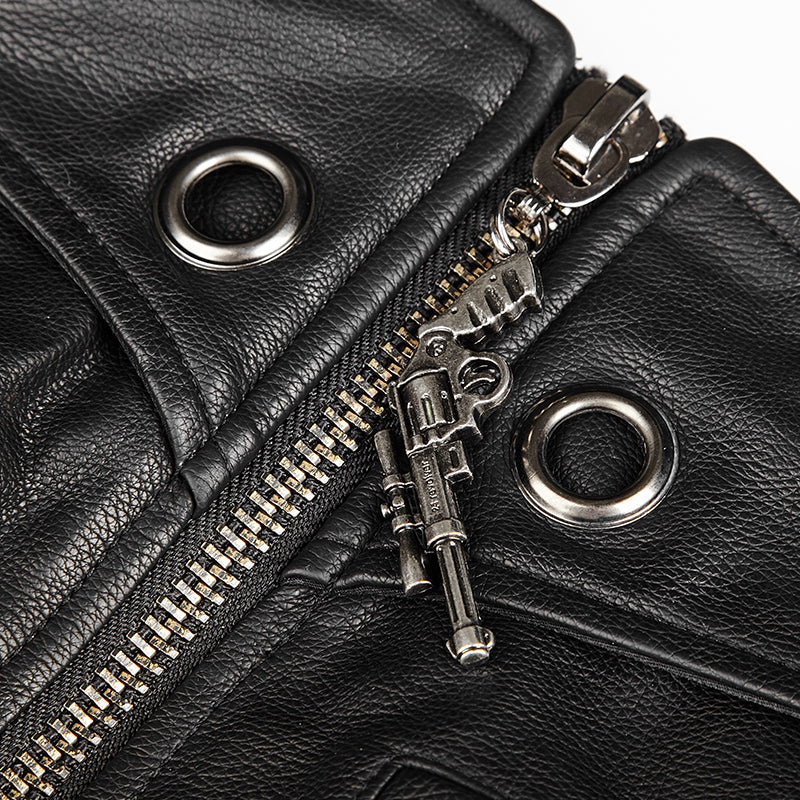 Latest Fashion Sexy Women Vintage Leather Punk Pants - Image 5