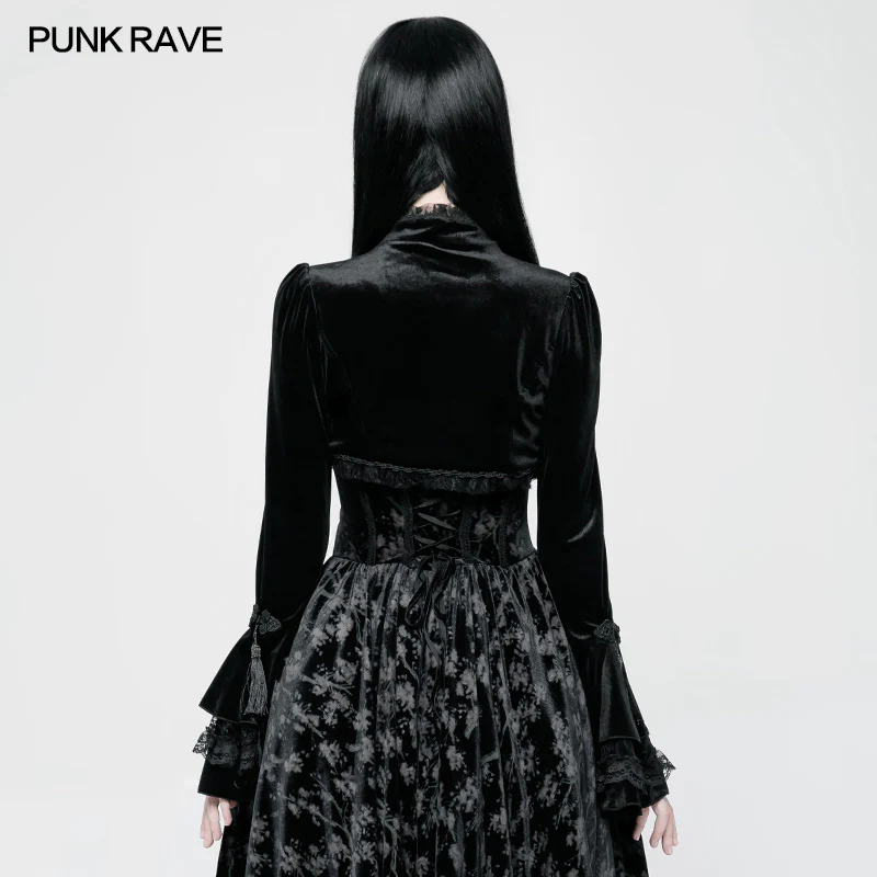 Lolita Style Bolero Exquisite Velvet Short Gothic Coat Wih Lace - Image 2