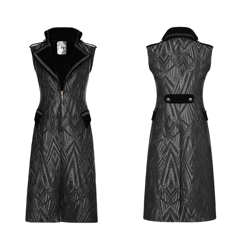 Medieval Gorgeous Jacquard Gothic Long Vest - Image 3