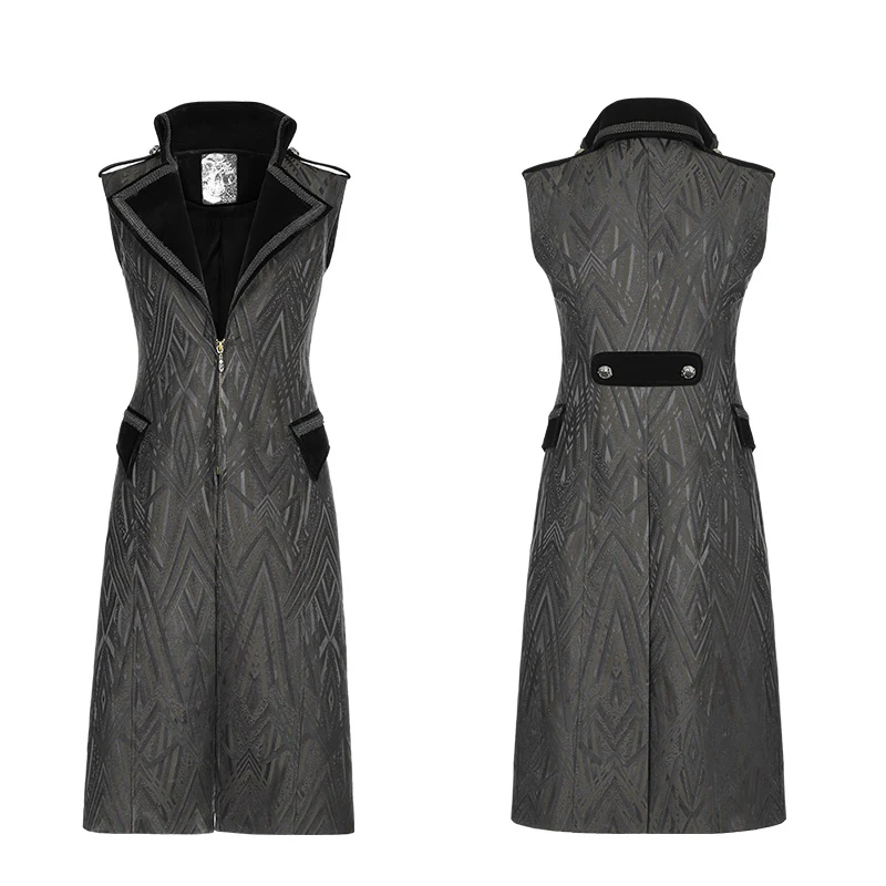 Medieval Gorgeous Jacquard Gothic Long Vest - Image 6