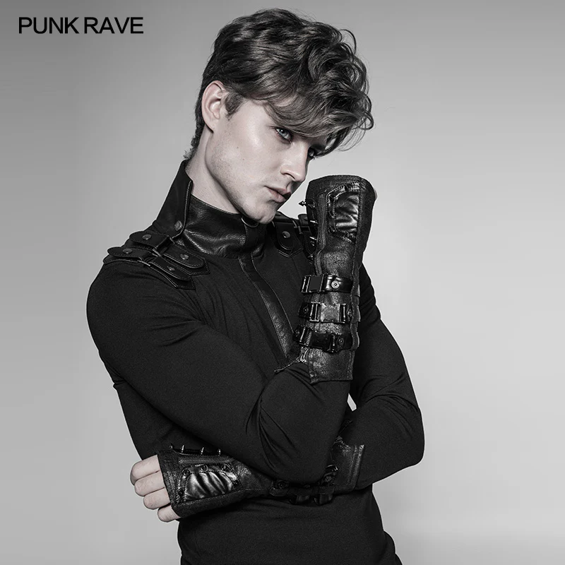 Men And Women Diablo Assassin Punk Rivet Leather Buckles Gloves Arm Warmers - Image 9