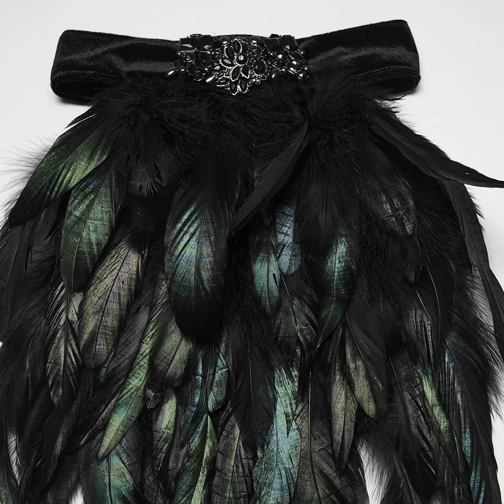 Men's Goth Feather Collar Pin - Image 6