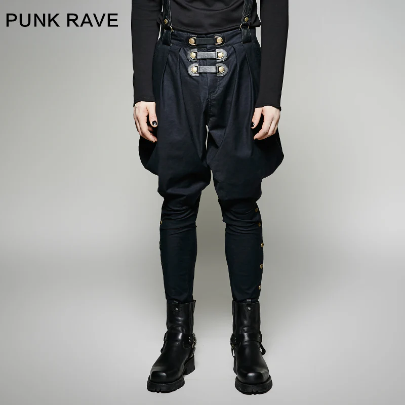 Military Elastic Twill Denim Baggy Gothic Pants For Men - Image 6