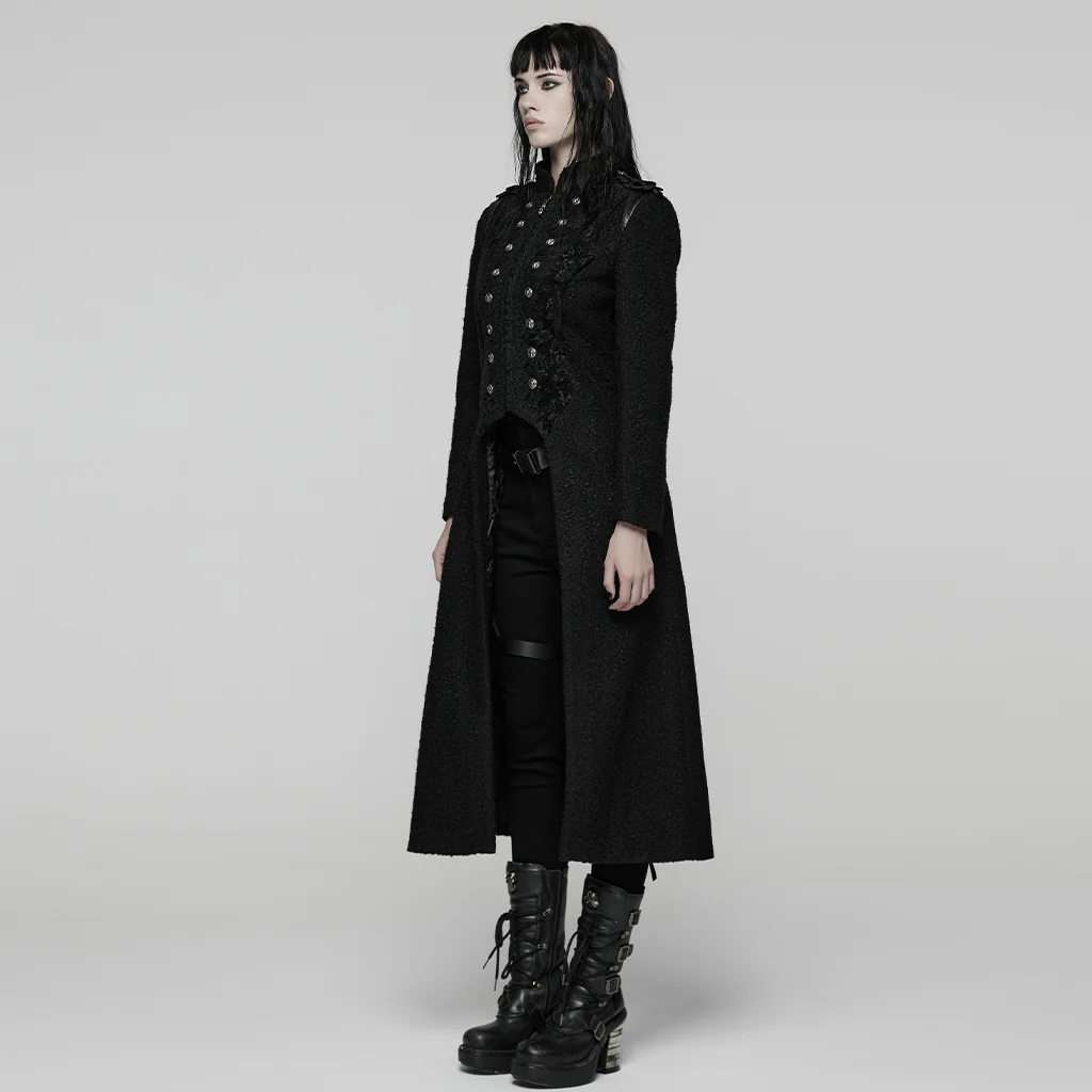 Night Bat Goth Wool Coat - Image 2