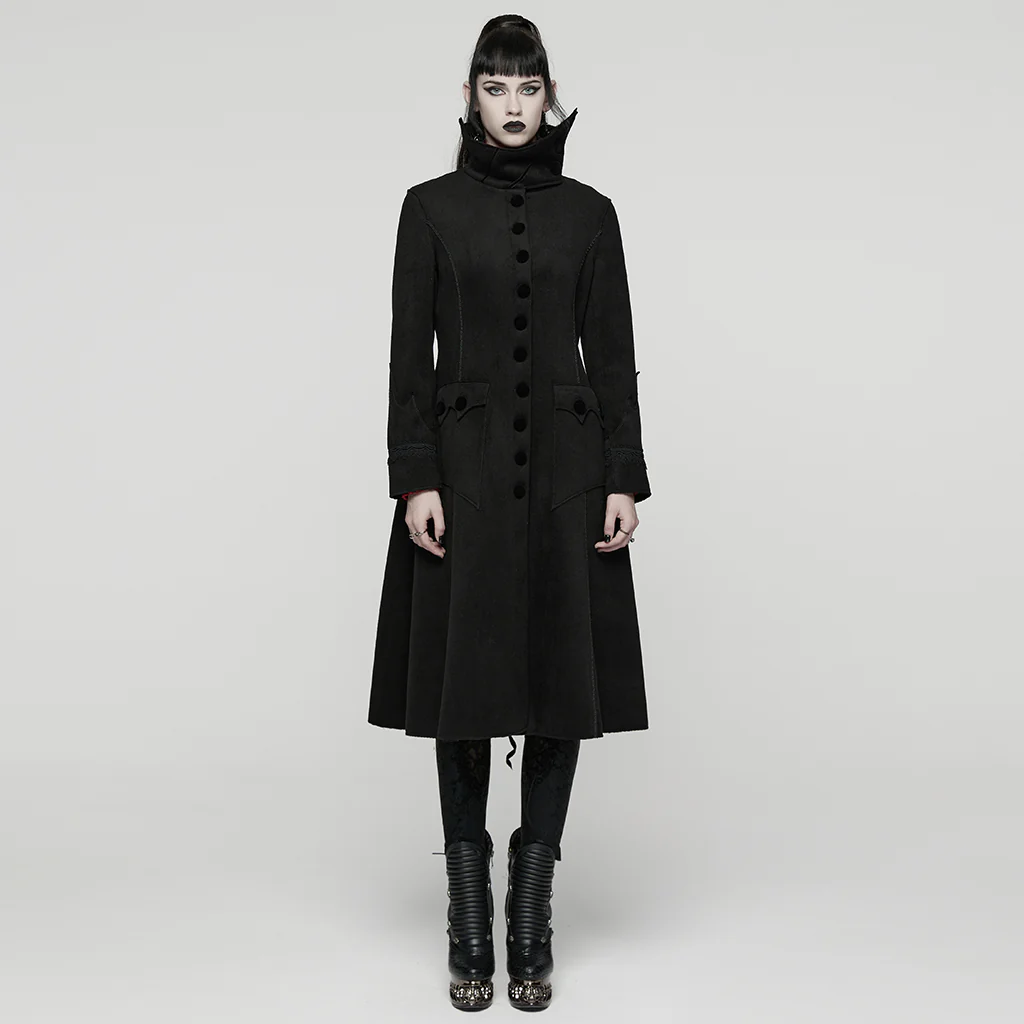 Night Bat Goth Wool Coat