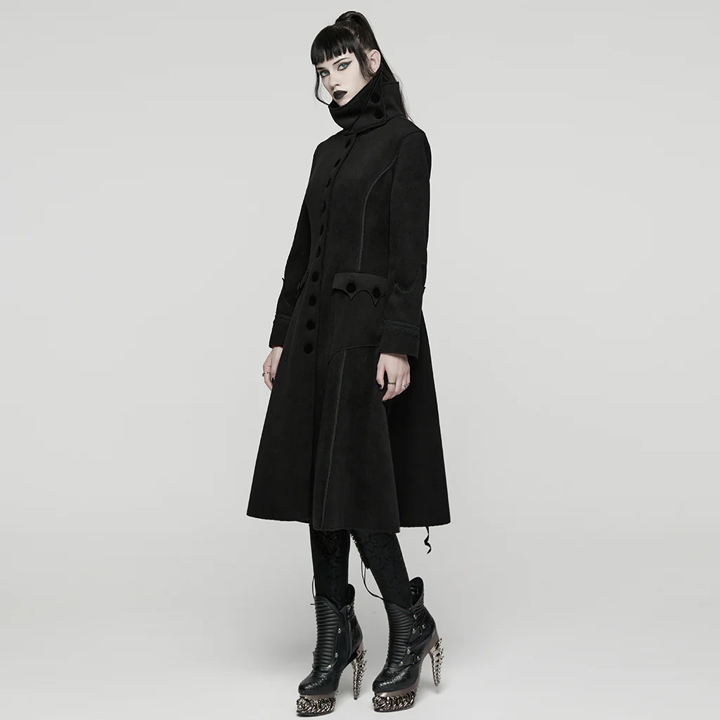 Night Bat Goth Wool Coat - Image 2