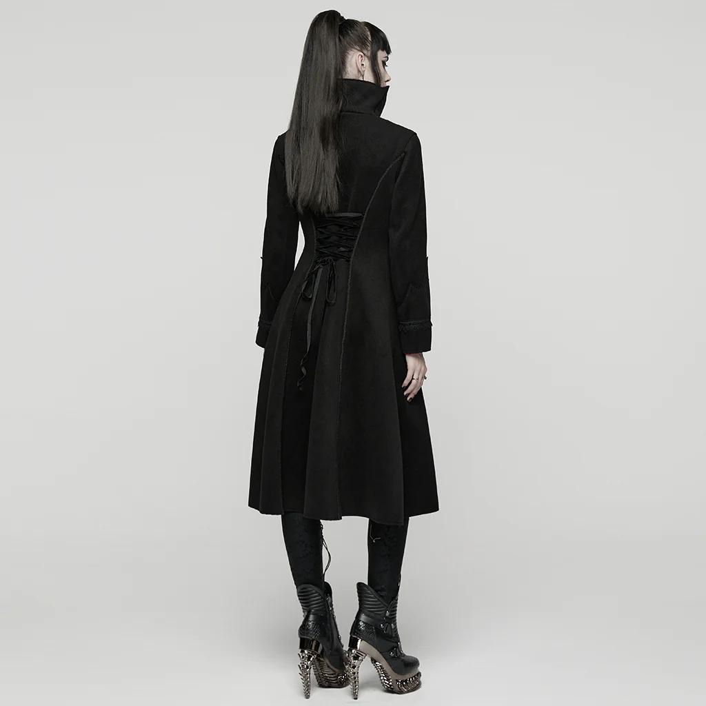Night Bat Goth Wool Coat - Image 3