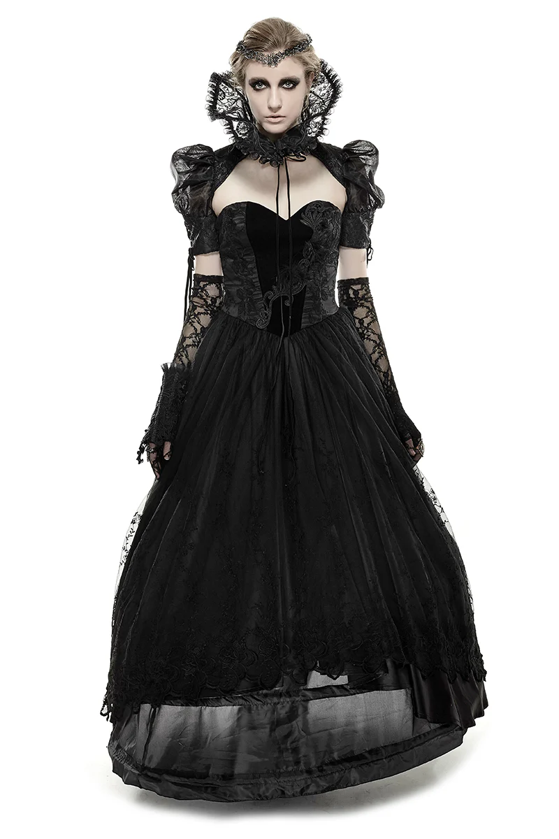 Palace Black Women Flower Pattern Gothic Lace Collar Accessories - Image 6