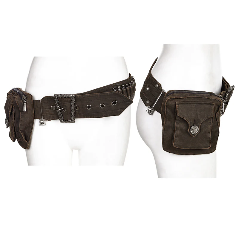 Personality Punk Accessory Removable Belt With Vertical Bag - Image 9