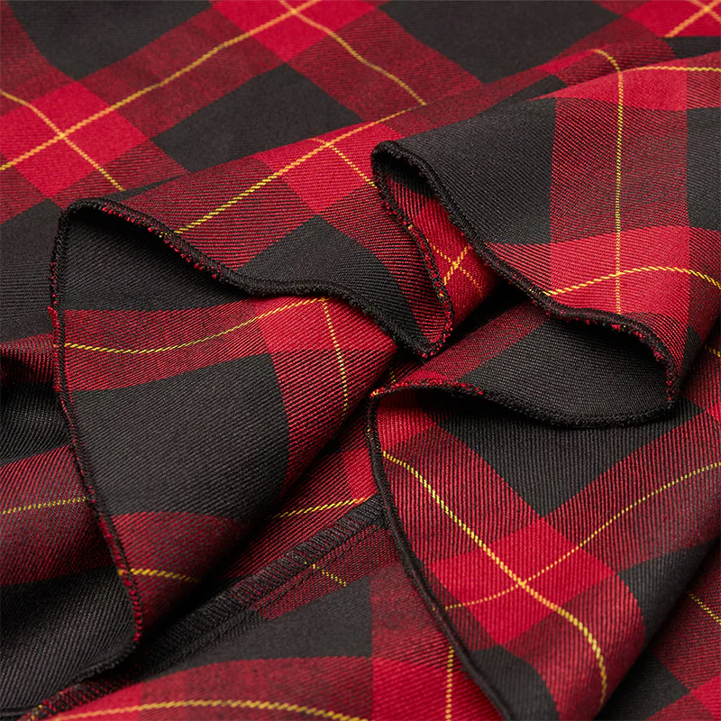 Plaid irregular flounces slip dress - Image 5