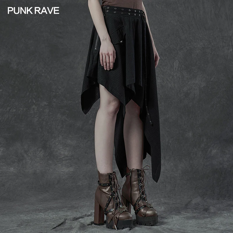 Punk asymmetrmetric vertical half skirt - Image 2