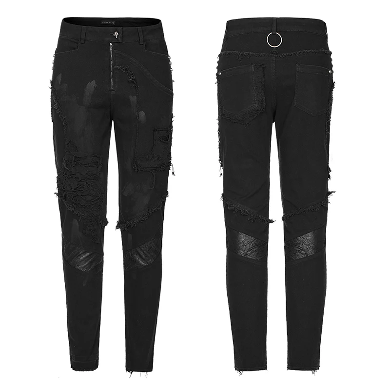 Punk Broken Hole Net Trousers - Image 4