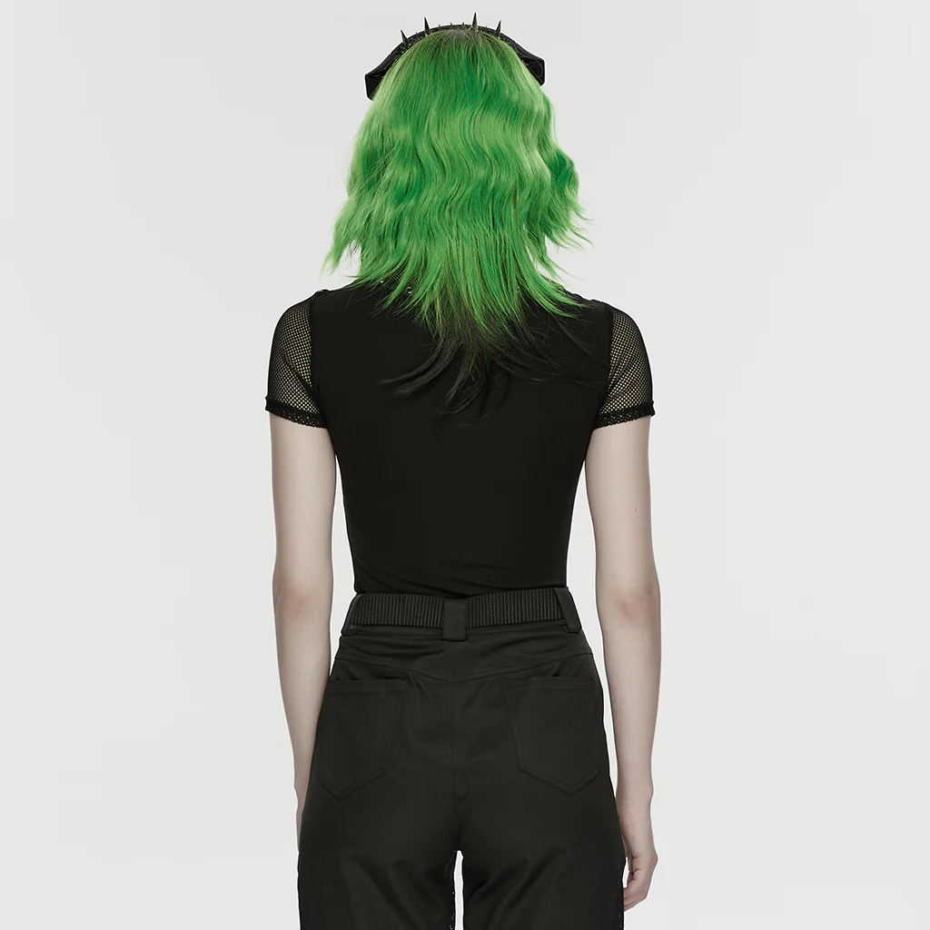 Punk Cage Visual Stand up Collar T-shirt - Image 3