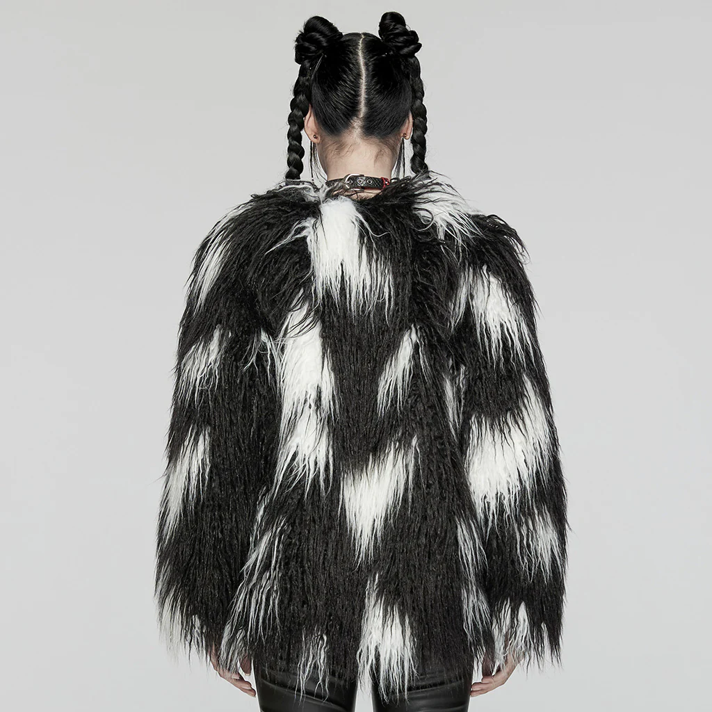 Punk Contrast faux fur jacket - Image 12