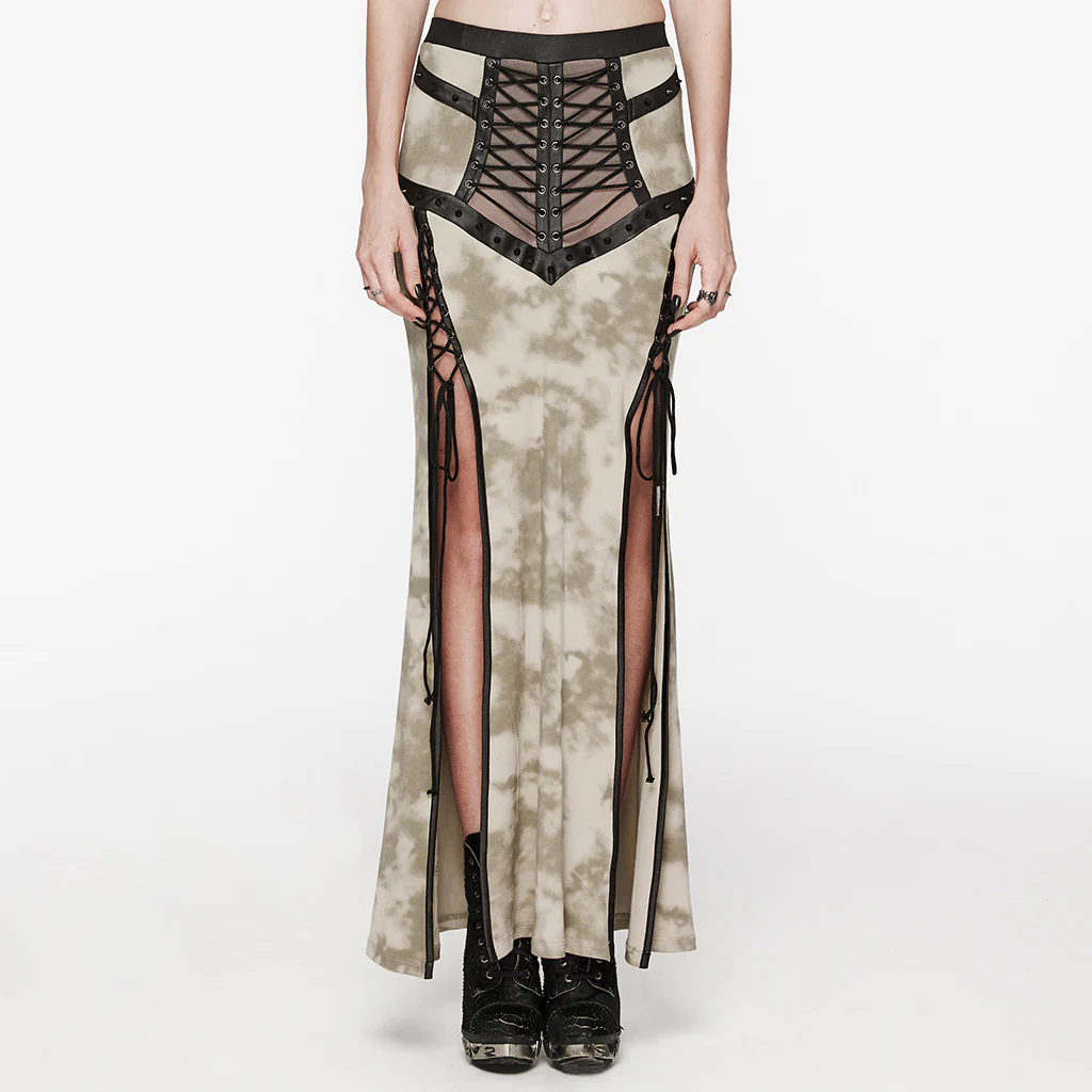 Punk cool drawstring slit skirt - Image 2