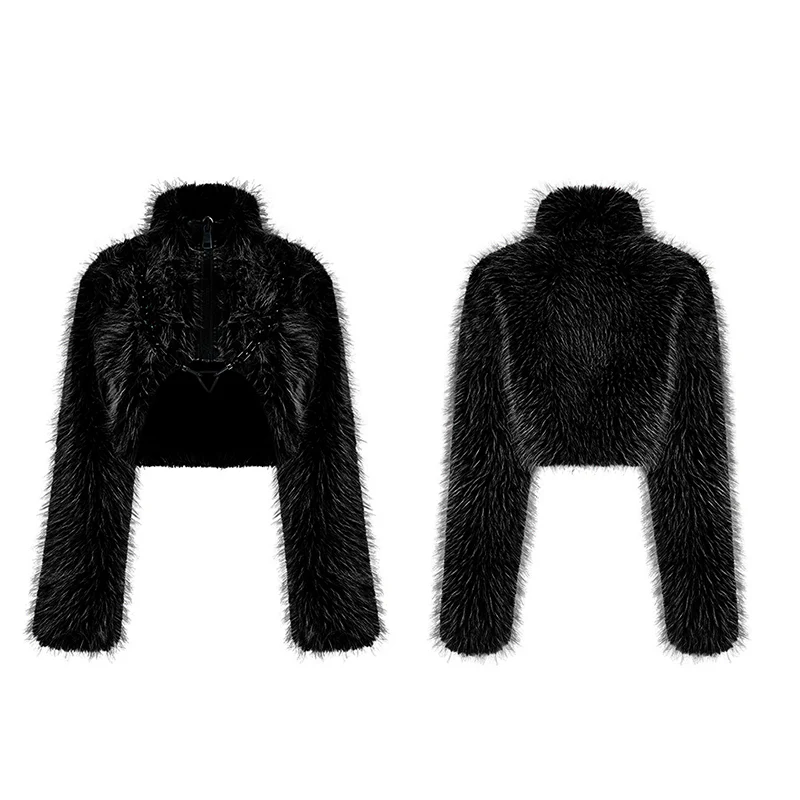 Punk daily faux wool coat - Image 4