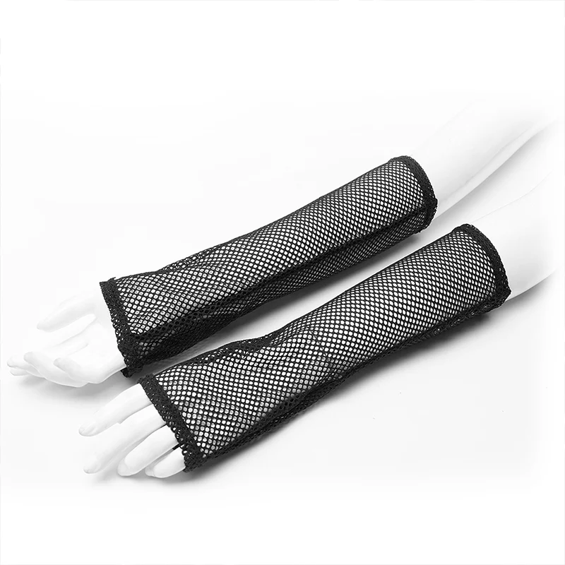 Punk daily rhombus mesh gloves - Image 5