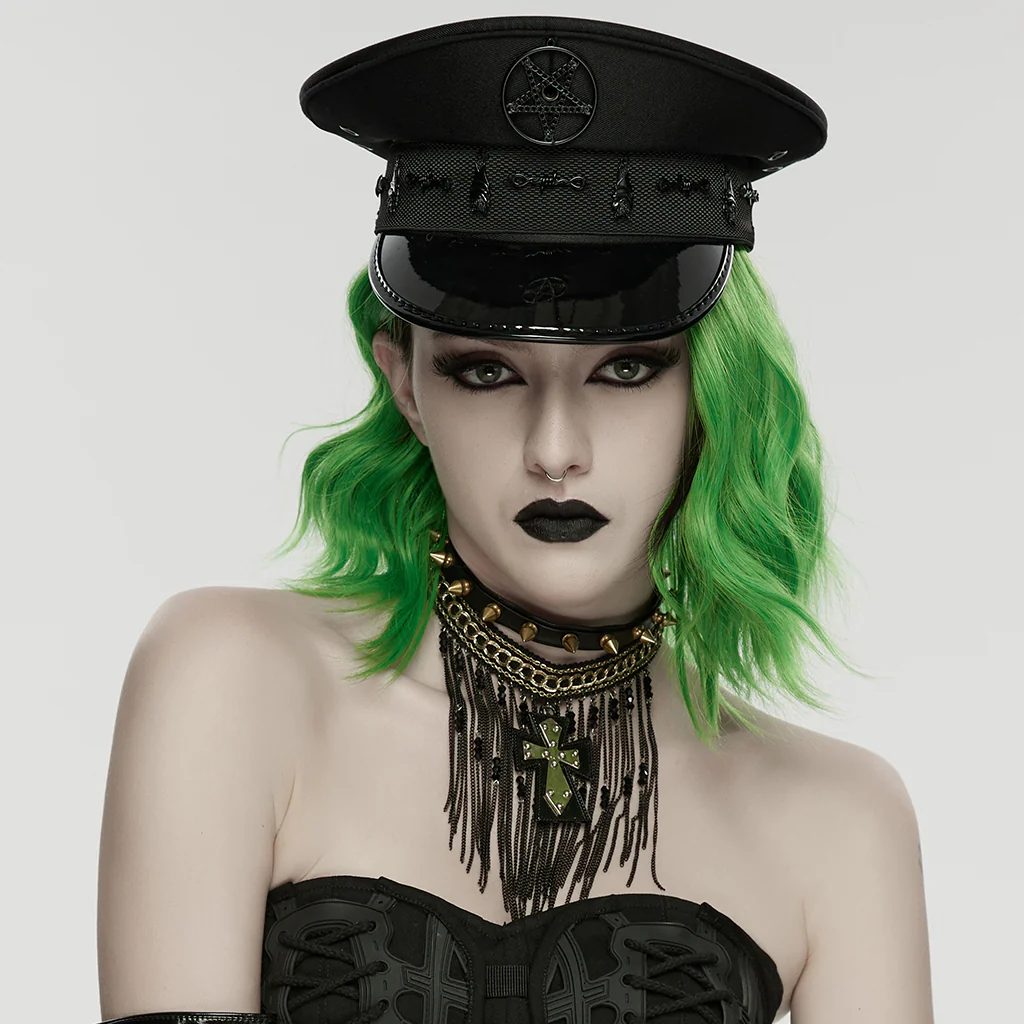 Punk Dark Military Hat - Image 6