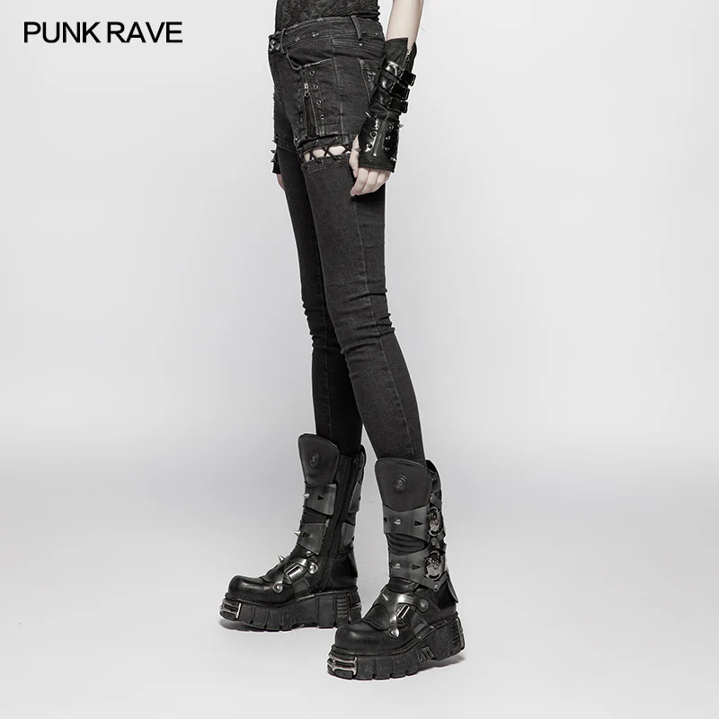 Punk Denim Trousers Water-washed Long Jeans - Image 2