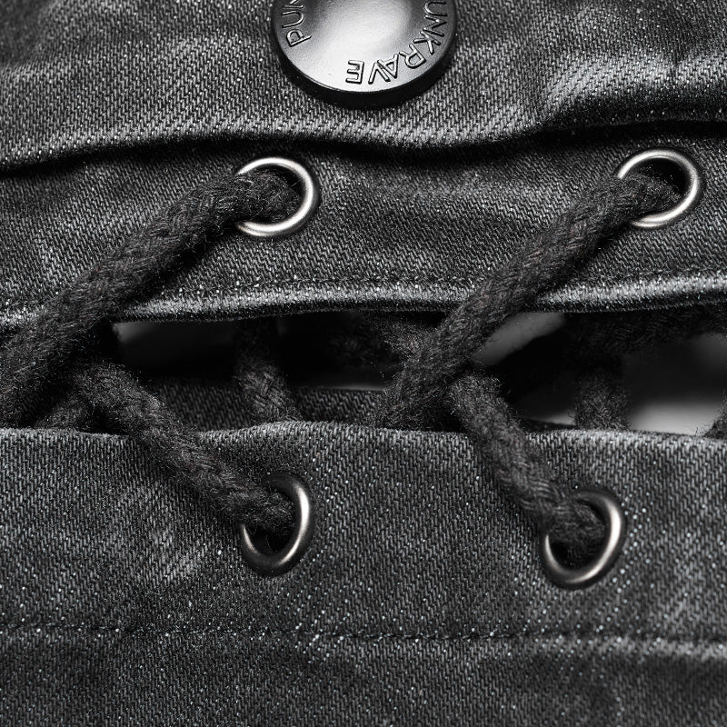 Punk Denim Trousers Water-washed Long Jeans - Image 5