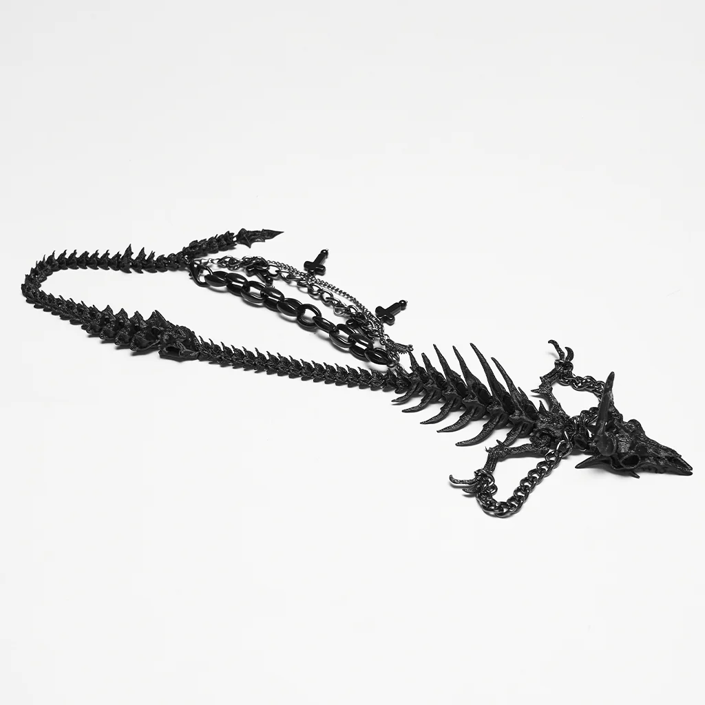 Punk Devil Dragon Bone Necklace - Image 7