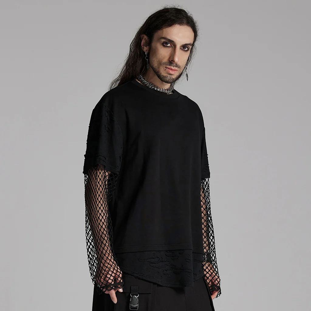 Punk fake two-piece T-shirt - Image 2