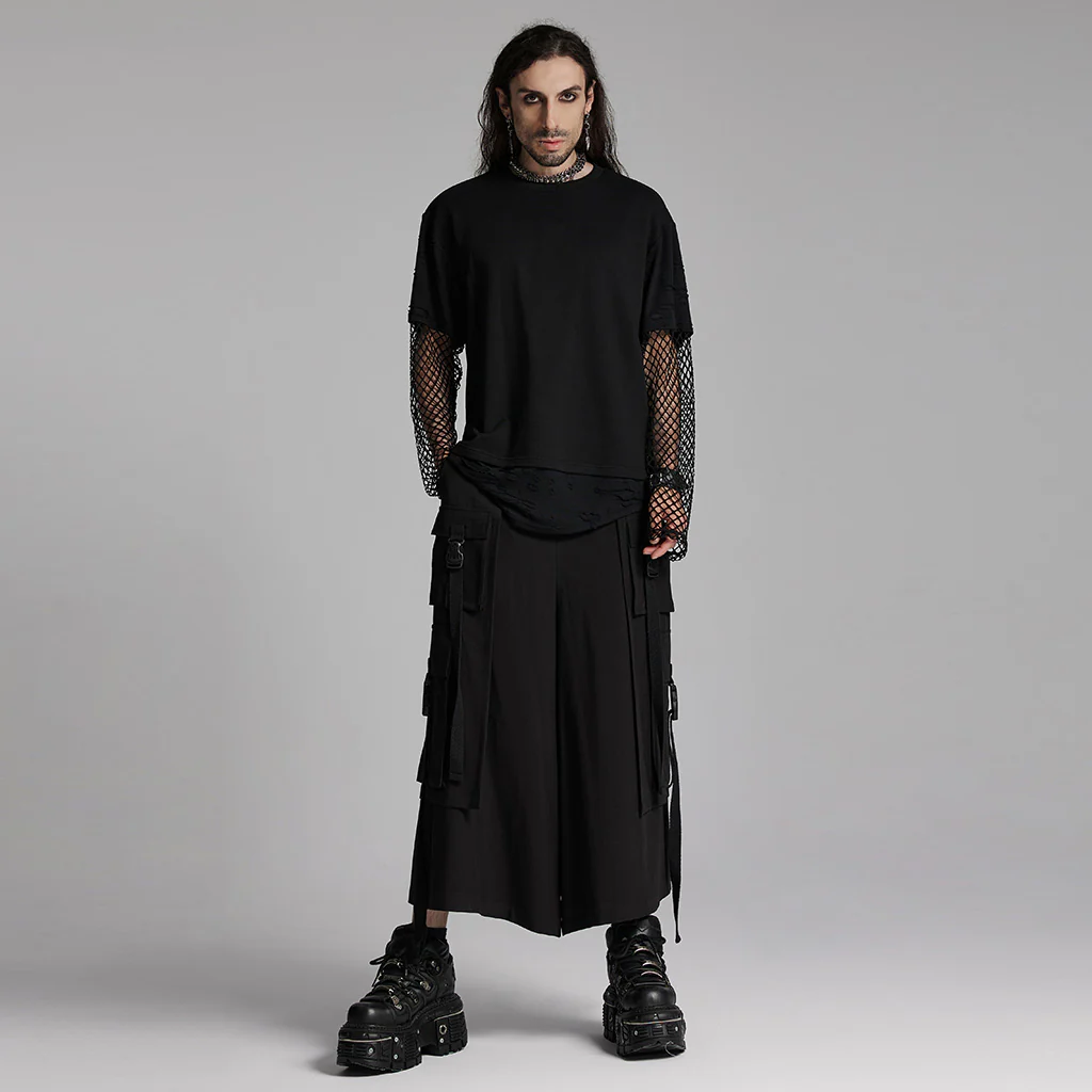 Punk fake two-piece T-shirt - Image 4