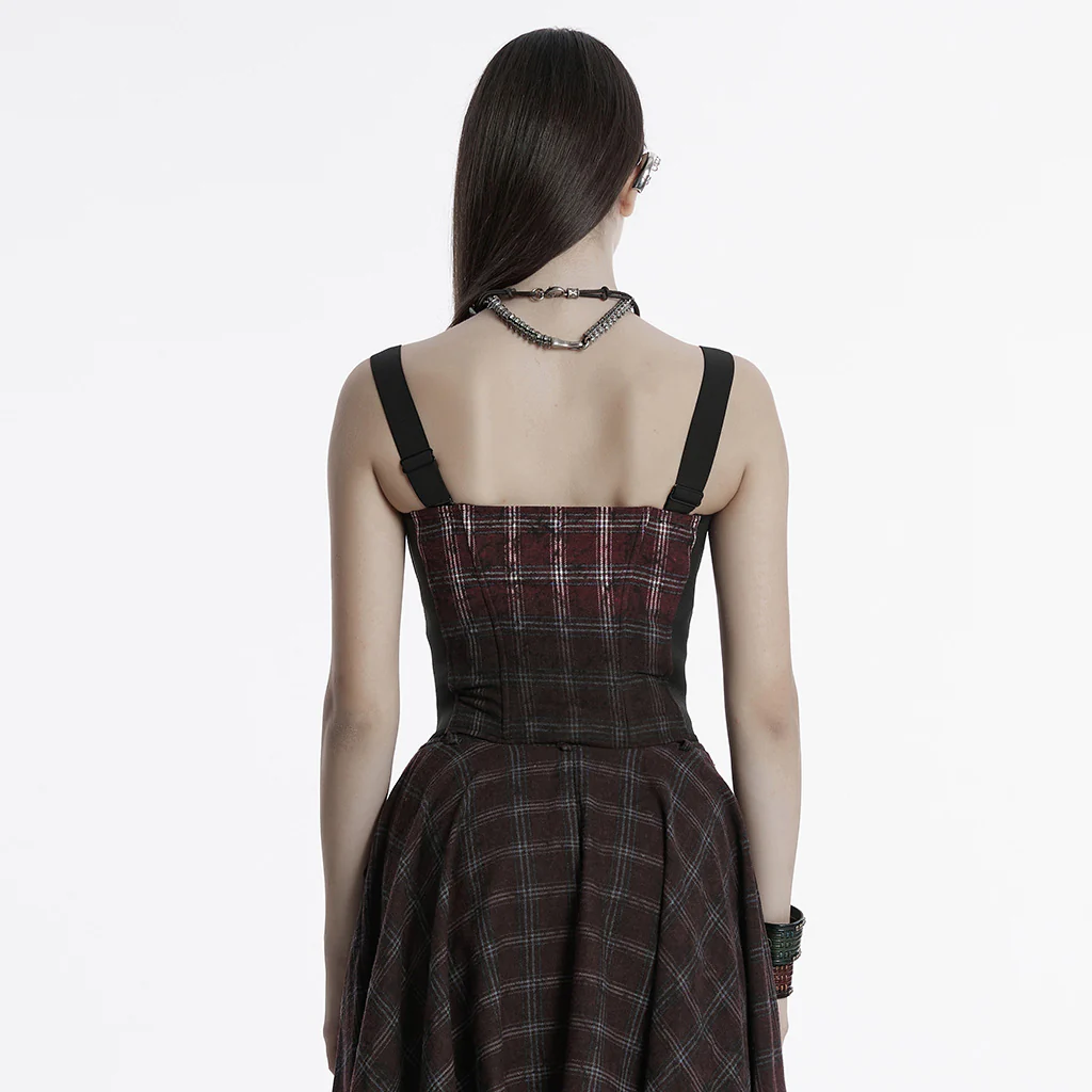 Punk gradient plaid vest - Image 4